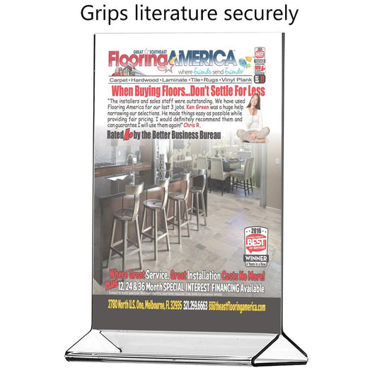 11"W x 17"H Sign Holder Tall Top Load Double Sided Table Tent