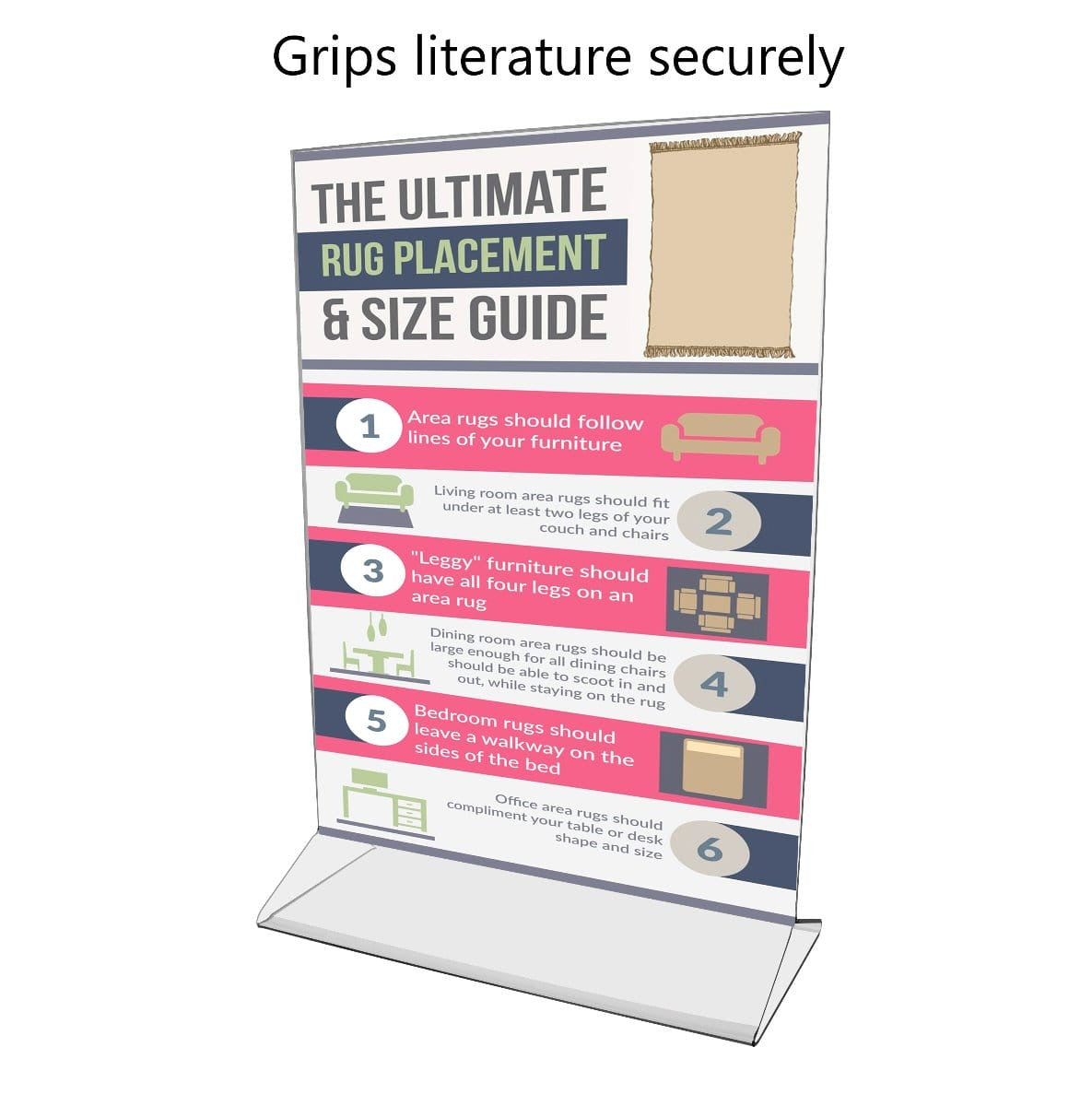 Top Load Sign Holder Frame Double Sided Table Counter with literature