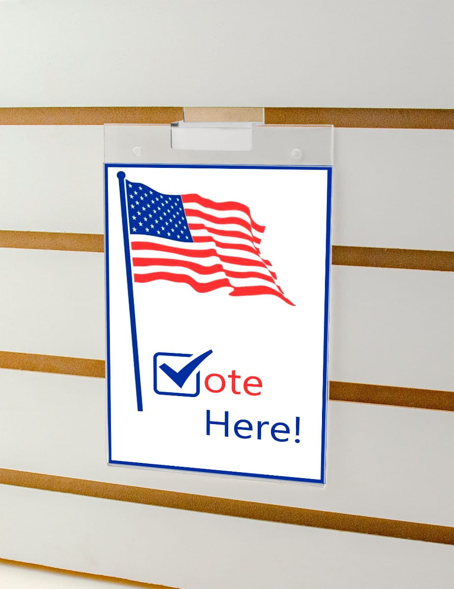 5"W x 7"H Slatwall Sign Holder for Pricing Sales and Specials