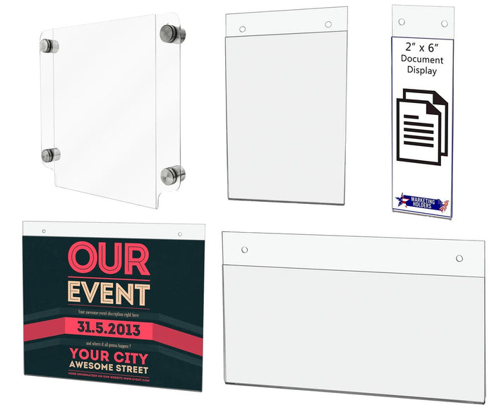 Sign Holders with Mounting Holes