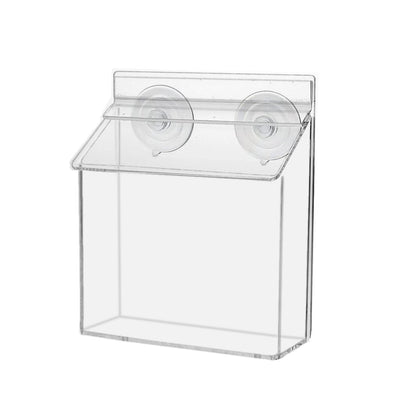 outdoor brochure holder with suction cups and a take one sticker