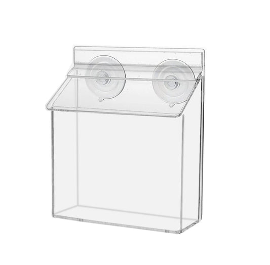 outdoor brochure holder with suction cups and a take one sticker