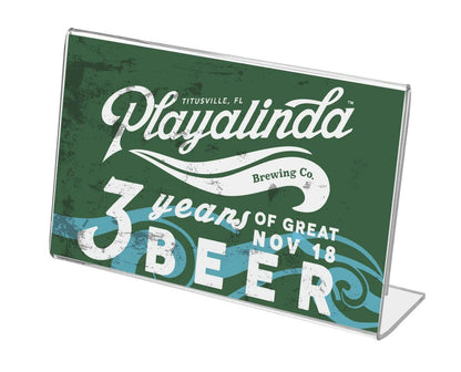 7"W x 5"H Sign Holder Side Load Slanted Advertisement Table Tent