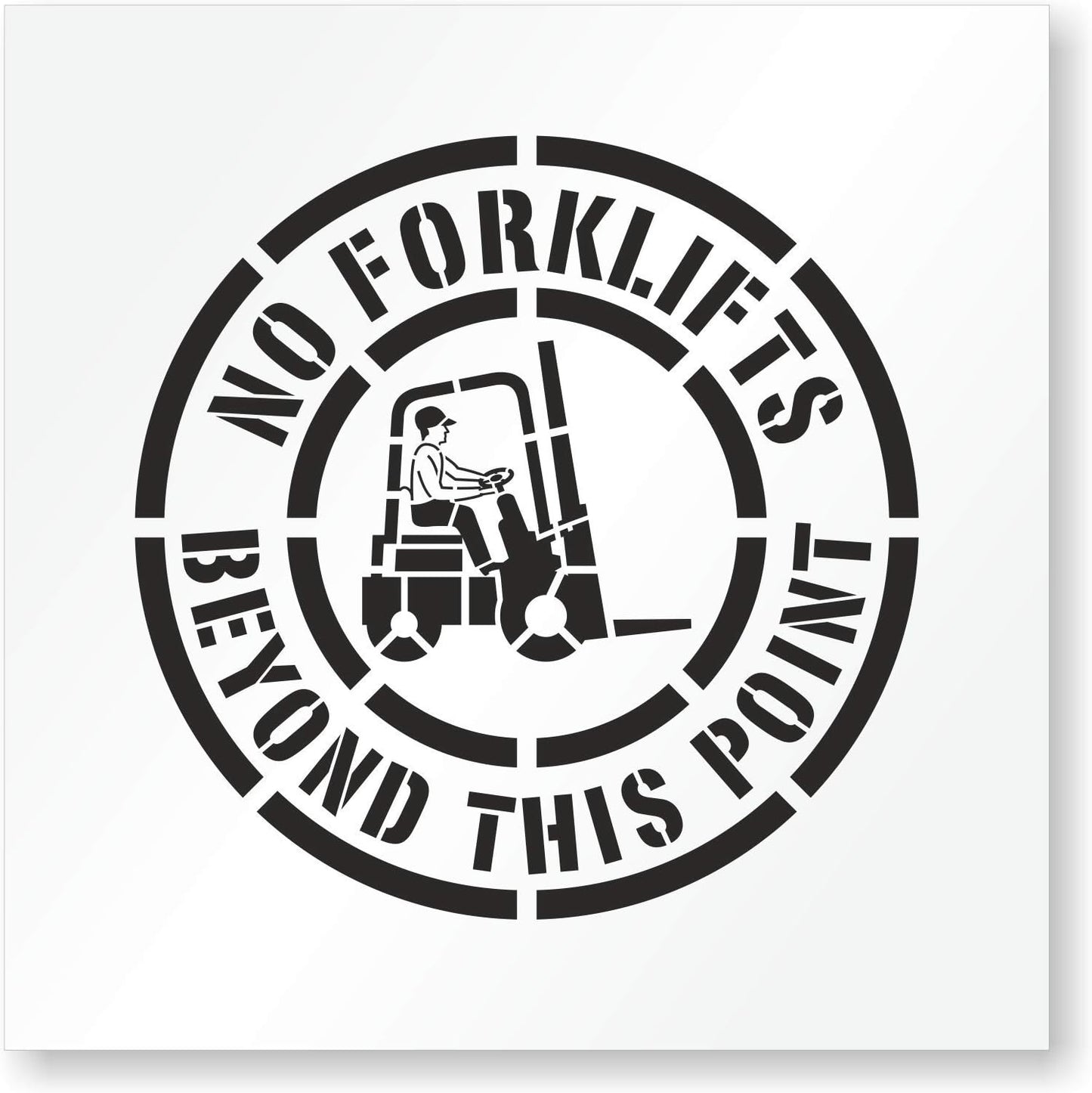 NO FORKLIFTS BEYOND THIS POINT 24" Safety Stencil