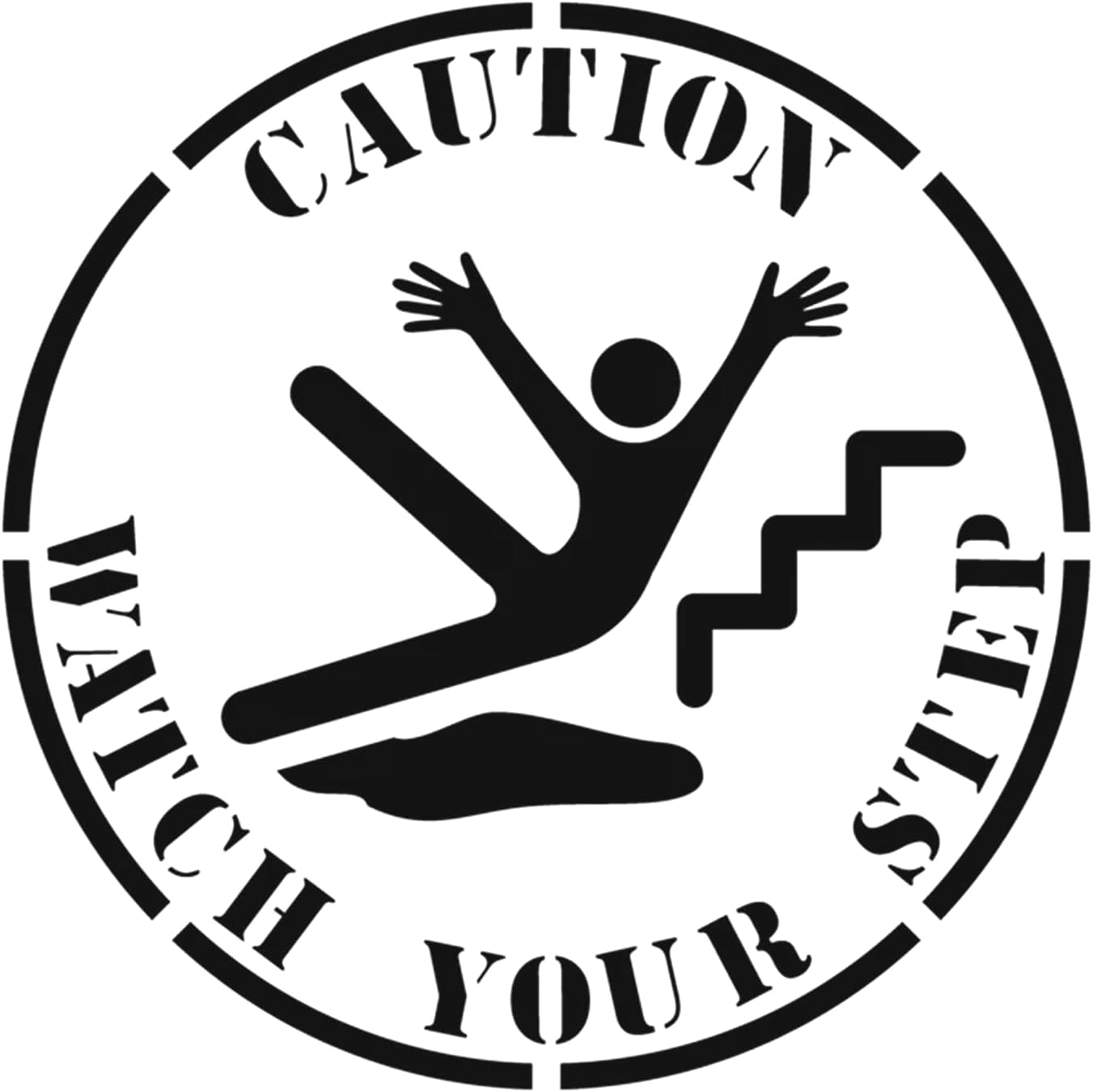 CAUTION WATCH YOUR STEP Safety Stencil 42" Symbol