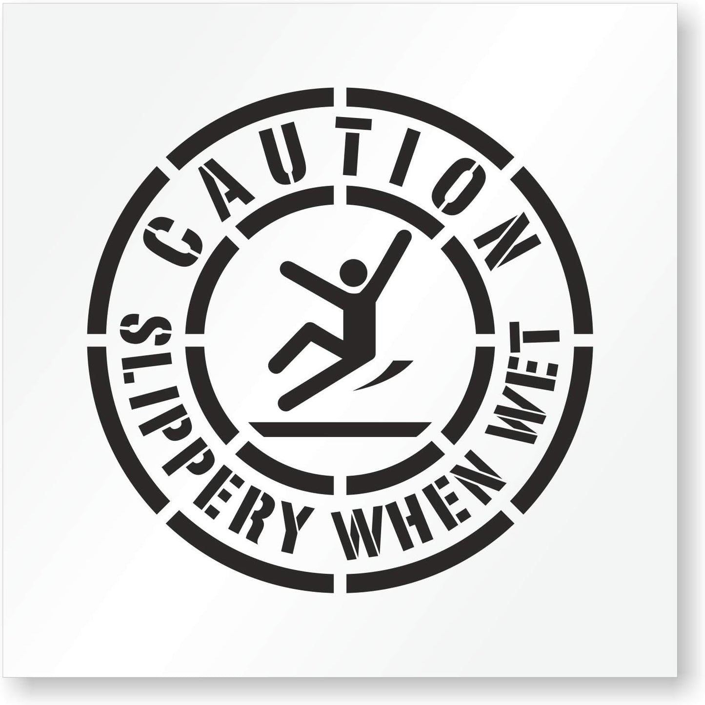 CAUTION SLIPPERY WHEN WET Safety Stencil 24" Symbol