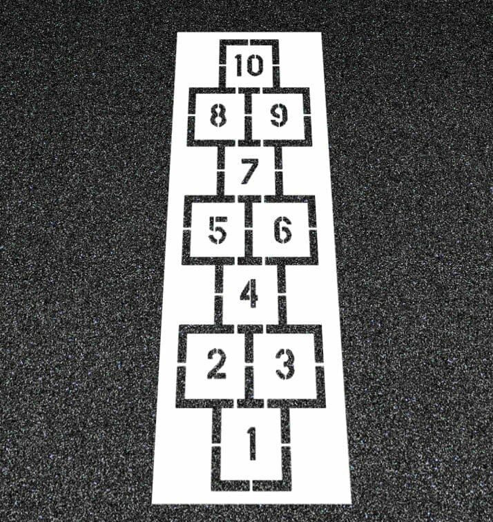 Hopscotch Stencil DIY Template for Concrete and Blacktops