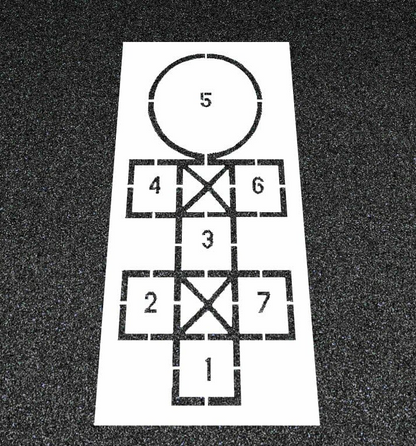 Hopscotch Stencil DIY Kit Pavement Template for Hard Surfaces