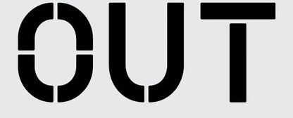 OUT Stencil with 12" Letters for Painting Blacktops