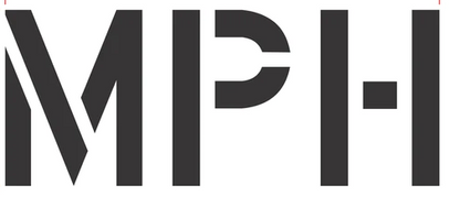 MPH Stencil with 12" Letters for Blacktops and Concrete