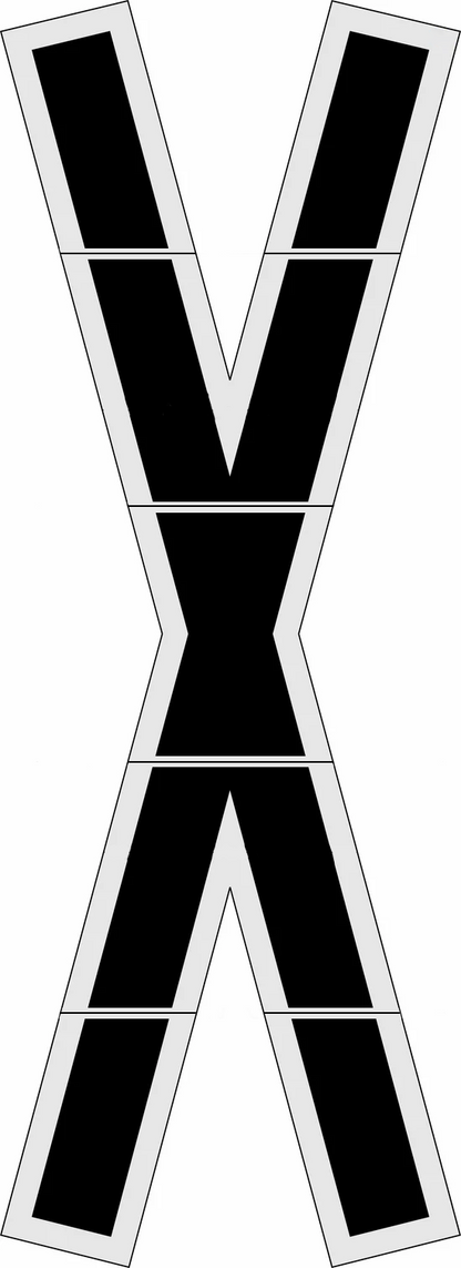 Wisconsin 240" DOT Railroad Crossing Kit Stencil 6 Pieces