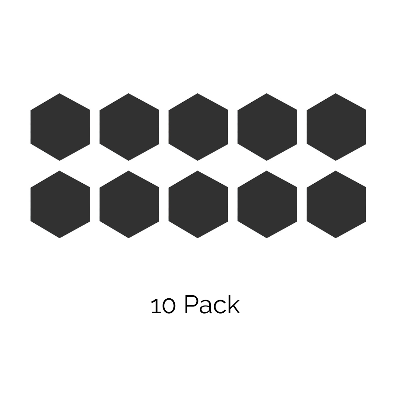 Black Acrylic Hexagon Tiles 10 Pack 0.118" Thick
