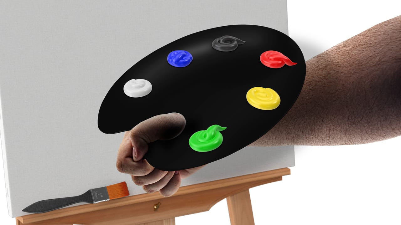 Acrylic Paint Palette 13"W Mixing Tray with Thumb Hole