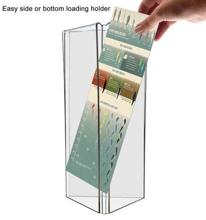 4"W x 9"H 3 Sided Sign Holder Table Tent Display