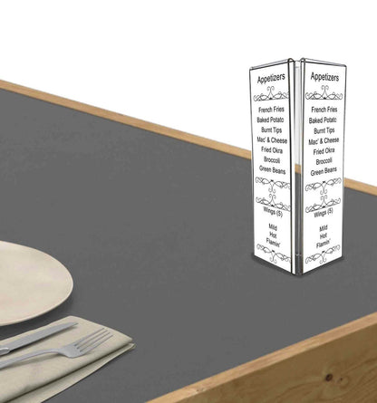 4"W x 9"H 3 Sided Sign Holder Table Tent Display