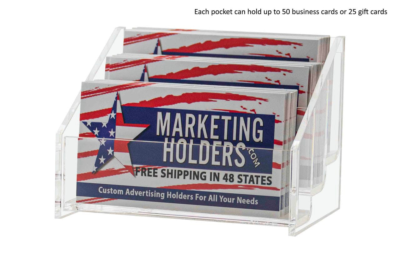 Three Tier Business Gift Calling Card Holder With Literature And Text