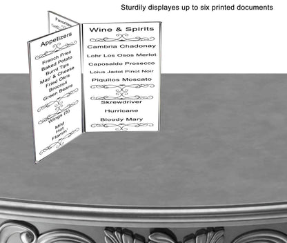 4"W x 6"H 6 Panel Sign Holder Table Tent Display