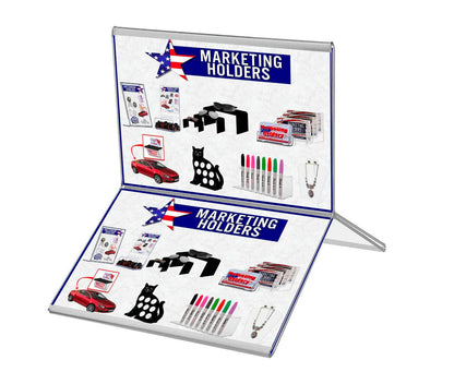 4"W x 6"H 6 Panel Sign Holder Table Tent Display