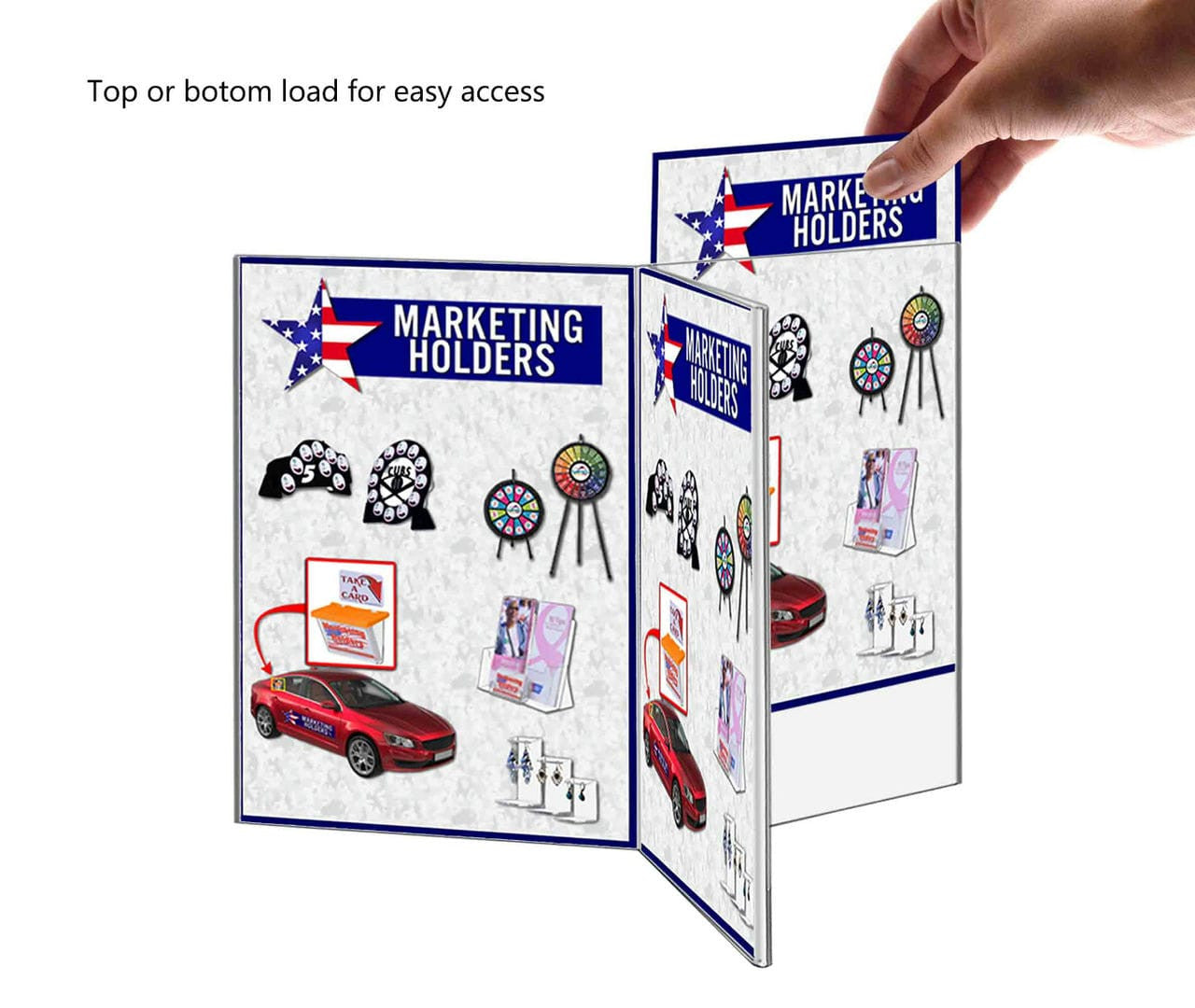 5"W x 7"H 6 Panel Sign Holder Table Tent Display