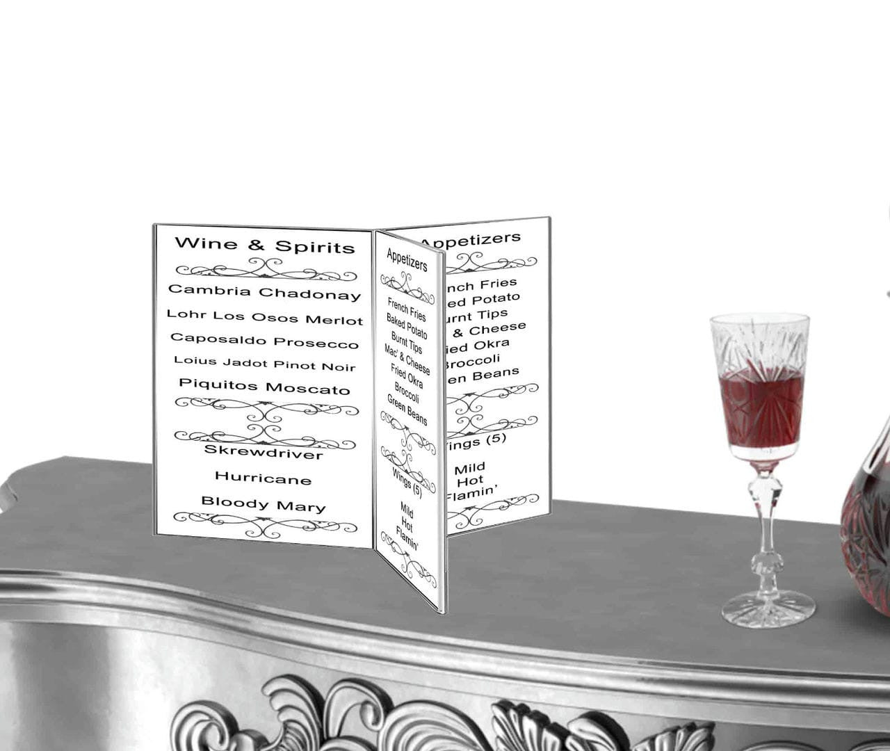 5"W x 7"H 6 Panel Sign Holder Table Tent Display