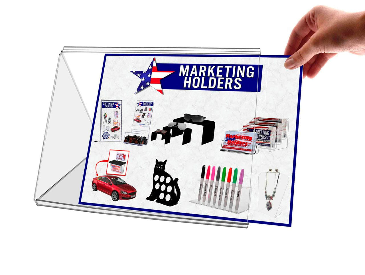 8.5"W x 11"H 3 Sided Sign Holder Table Tent Display