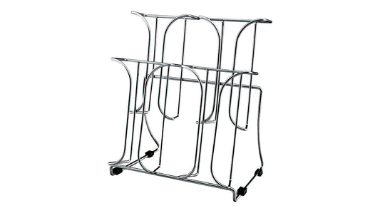 Chrome Wire Two Tier Brochure Holder Four Pocket Stand For four inch Literature