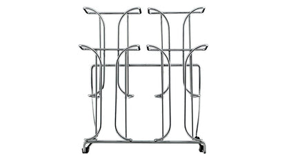 Chrome Wire Two Tier Brochure Holder Four Pocket Stand For Four Inch Literature empty head on photo