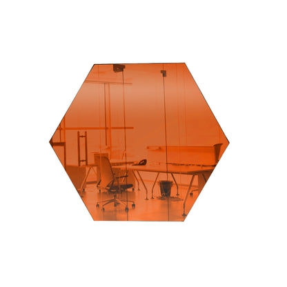 Orange Hexagon Shaped Mirror Acrylic Pieces for Arts and Crafts