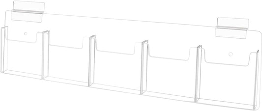Slatwall 4"W Trifold Brochure Holder 5 Slot Display