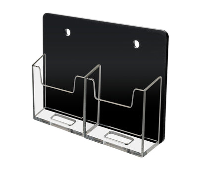2 Pocket Business Card Holder Vertical Wall Mount