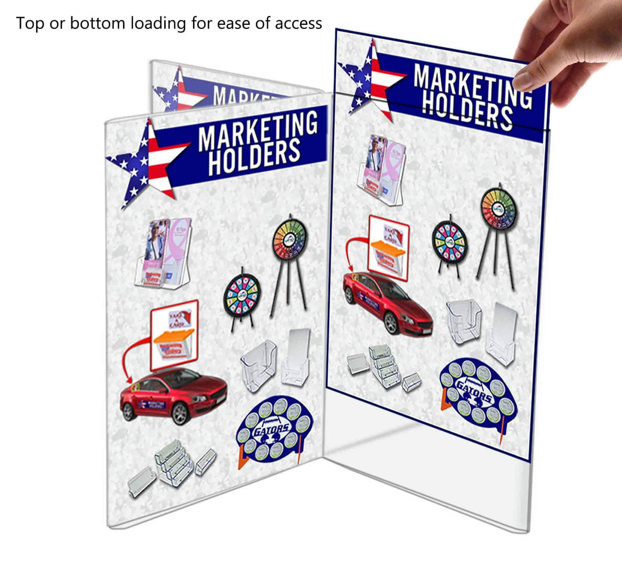 Top holder with action