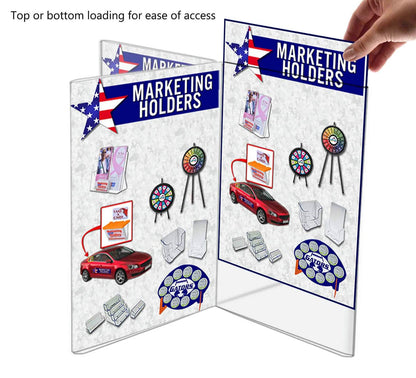 4"W x 6"H Multi Sided Menu Card Sign Holder 8 Panel Table Frame