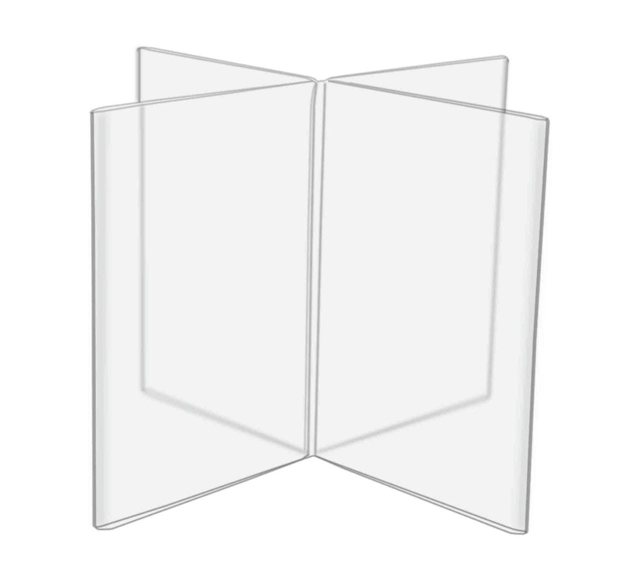 Four Inch Wide by Six Multi Panel Sign Holder Ad Frame Eight Sided Tabletop