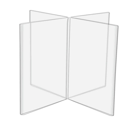 Four Inch Wide by Six Multi Panel Sign Holder Ad Frame Eight Sided Tabletop