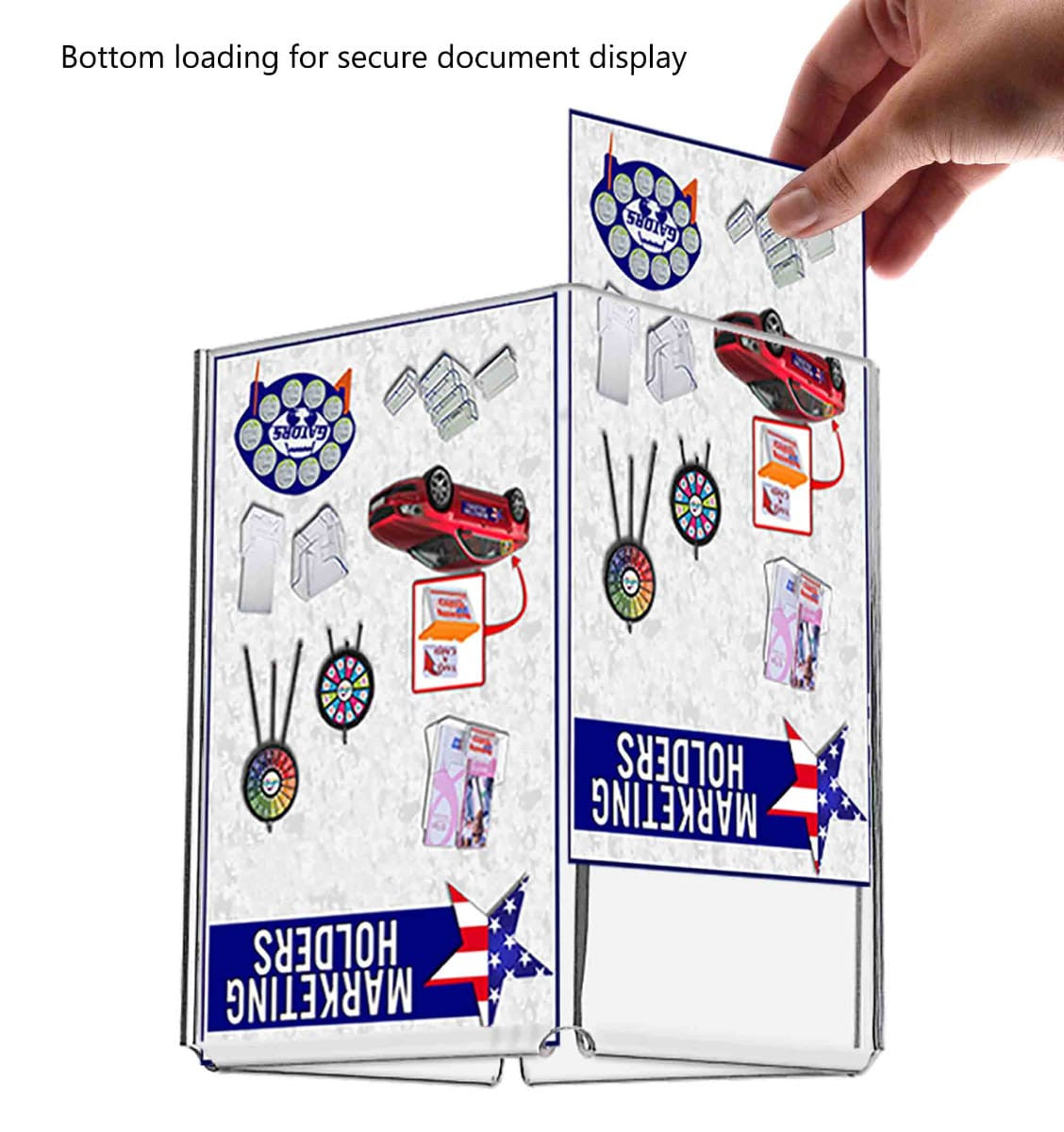 Bottom loading for secure document display