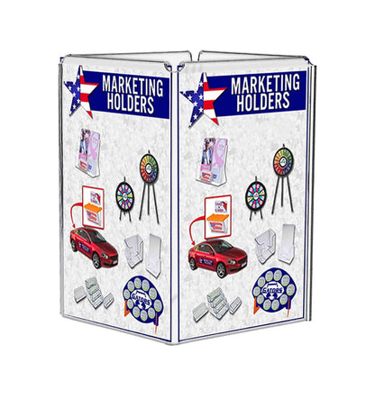 Four Inch Wide by Six High  Multi Panel Sign Holder Frame Four sided Tabletop Counter