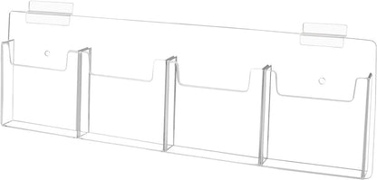 Slatwall 4"W Trifold Brochure Holder 4 Slot Display