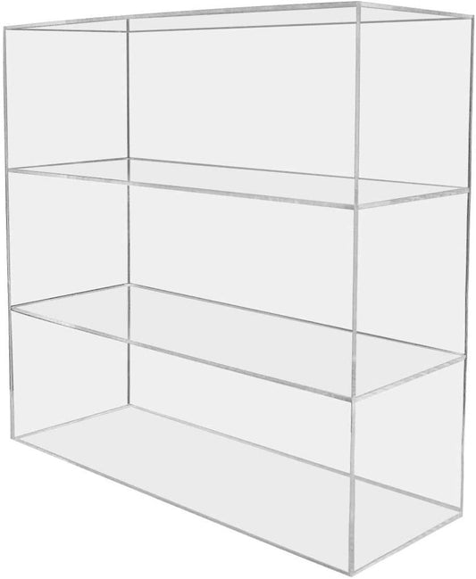 16" x 8" x 16" Display Case with 2 Shelves Clear Acrylic