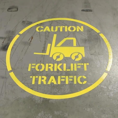CAUTION FORKLIFT TRAFFIC Safety Stencil