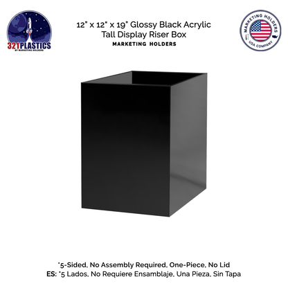 12" x 12" x 19" Retail Display Box Tall Acrylic