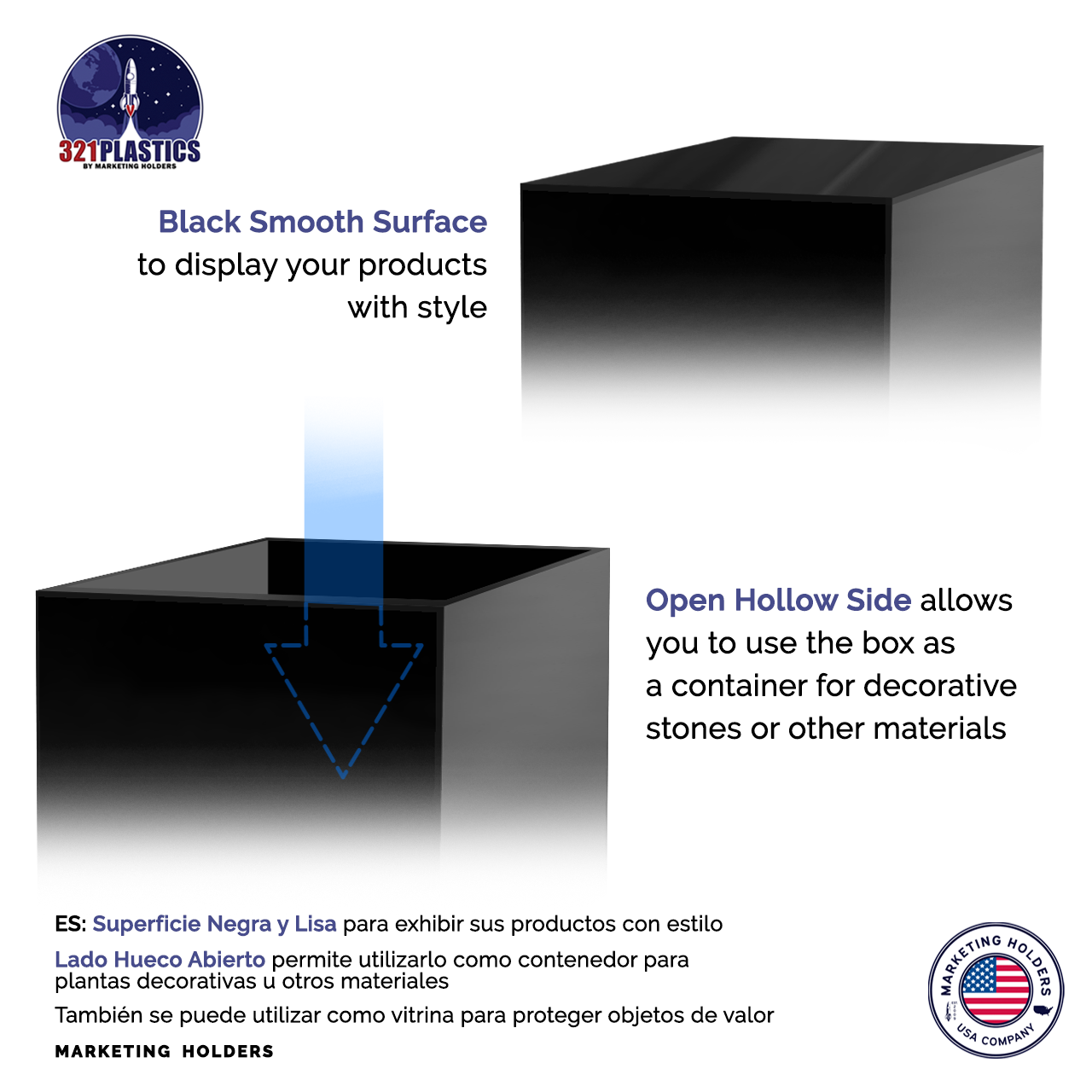 12" x 12" x 19" Retail Display Box Tall Acrylic