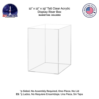 12" x 12" x 19" Retail Display Box Tall Acrylic