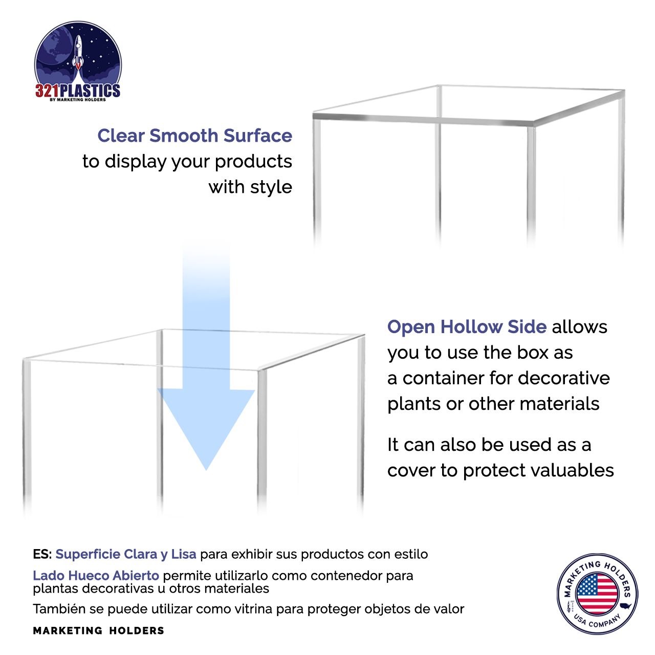 12" x 12" x 19" Retail Display Box Tall Acrylic