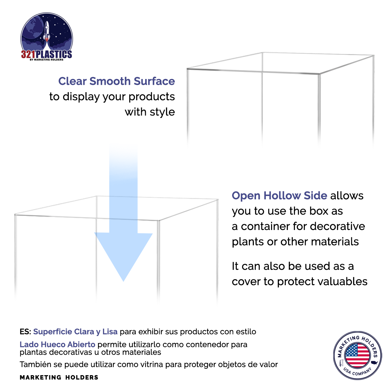 12" x 12" x 24" Acrylic Retail Display Box