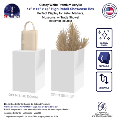 12" x 12" x 24" Acrylic Retail Display Box
