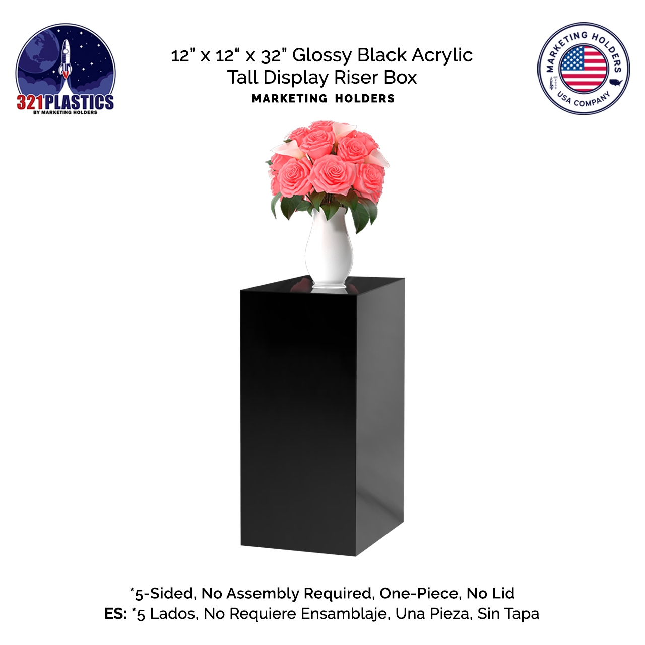 Black Plexiglass Display Tower