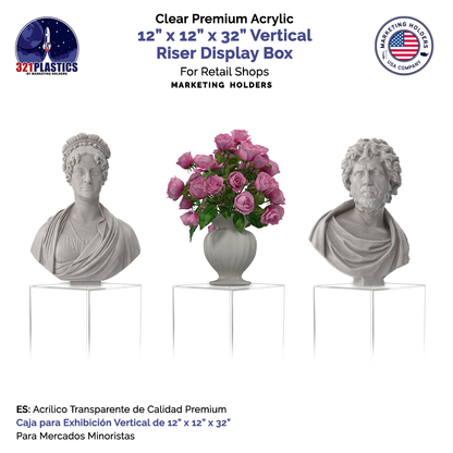 12" x 12" x 32" Tall Acrylic Retail Display Box