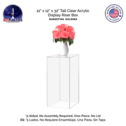 12" x 12" x 32" Tall Acrylic Retail Display Box