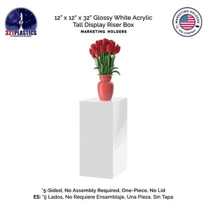 12" x 12" x 32" Tall Acrylic Retail Display Box