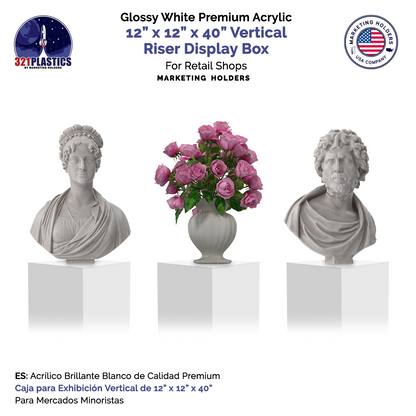 12" x 12" x 40" Rectangular Acrylic Retail Display Box